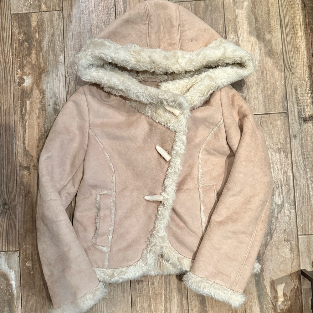 Xhilaration Tan Teddy Jacket with Cream Accents